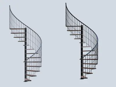 Spiral staircase Low-poly 3D model buy