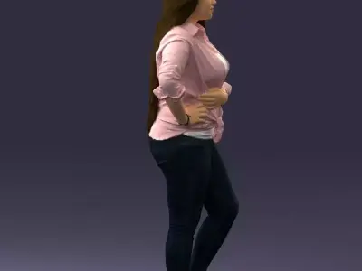 000347 Young Woman in Casual Outfit 3D model