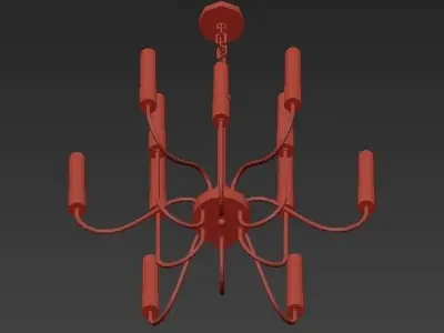 Loft Tube Chandelier 10 3D model