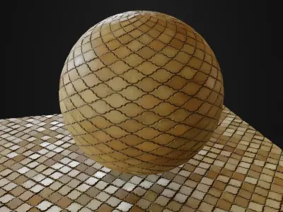 Onsen Tiles 02 worn and clean version 3D model