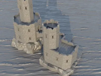 Island Prison Tabletop Terrain 28 mm 3D print model