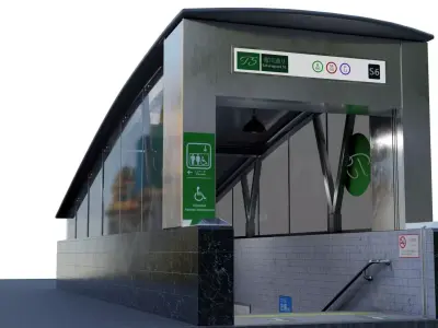 Subway Entrance Low-poly 3D model