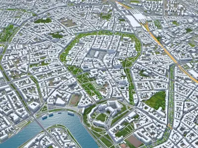 Krakow City Poland Low-poly 3D model