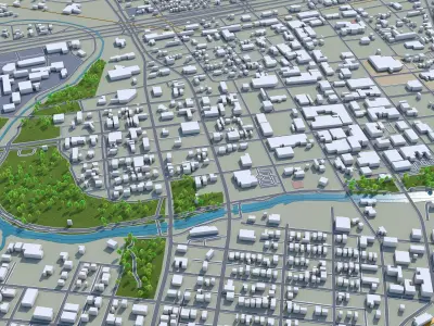 San Angelo Texas USA 40km Low-poly 3D model
