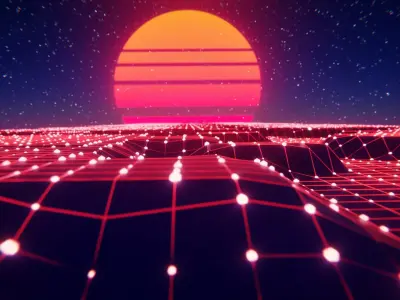 Synthwave Environment Animation Loops 3D model