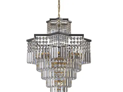 TOCHIC 8 Lights Black Crystal Chandelier 3D model