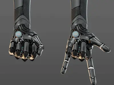 Robotic hand anatomy 3D model
