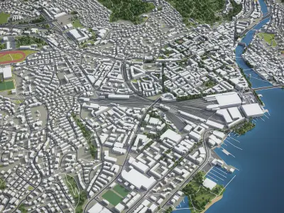 Lucerne - 3D City Model Low-poly 3D model