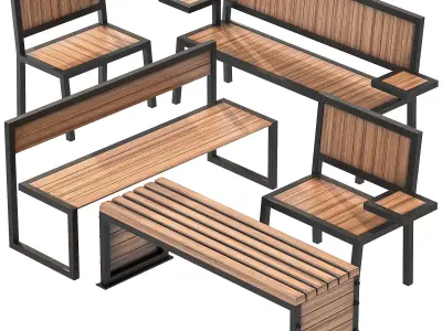 Urban Chairs Set 01 3D model