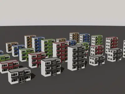 Cartoon Building Low Poly Building G 30 Variant Low-poly 3D model