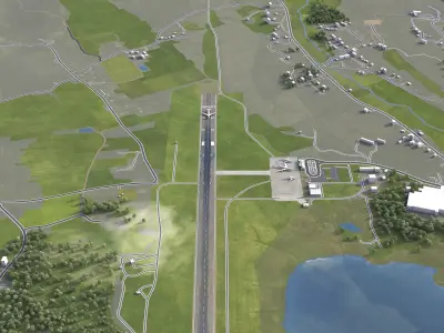 Mariehamn - Airport - MHQ Low-poly 3D model