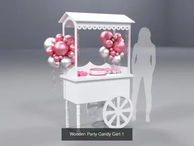Wooden Party Candy Carts - 4 Pack