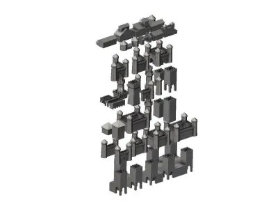 Medieval modular building miniature props 3D print model