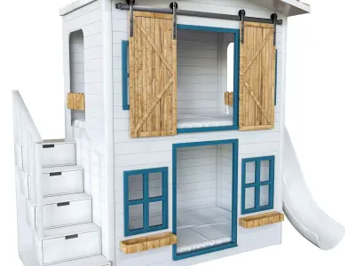 PlayHouse bunk bed with stairs 3D model