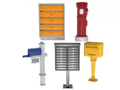 Mailboxes Collection 3D model