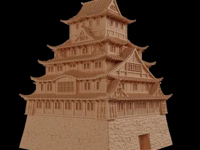 Samurai Castle  Tabletop Terrain 28 MM 3D print model