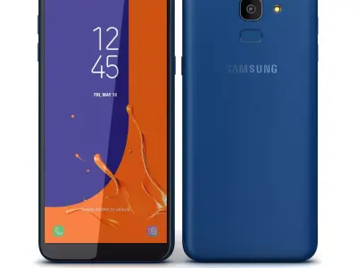 Samsung Galaxy J6 2018 Blue Low-poly 3D model