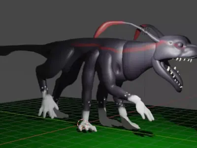 Baby Viperwolf  Low-poly 3D model