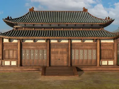Asian Japanese Realistic Building 3D model