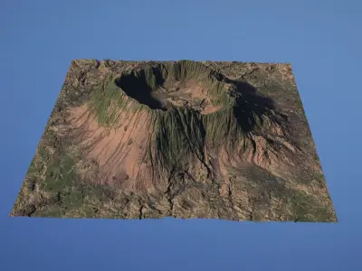 Landscape Environment Volcano Snow 23 Low-poly 3D model