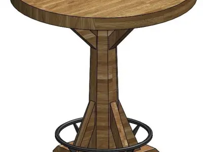 Bar Table  and Stools 3D model