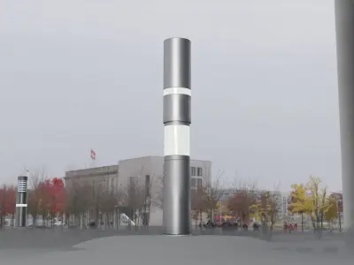 Low-Poly Basic Light Column 8 - Street Light Set-9 Low-poly 3D model