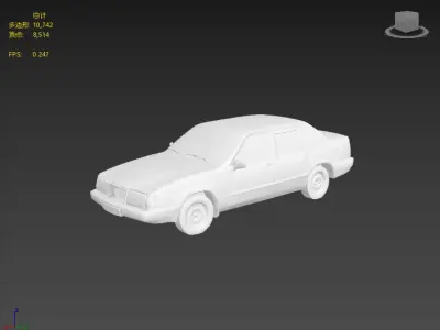 Old style sedan Low-poly 3D model