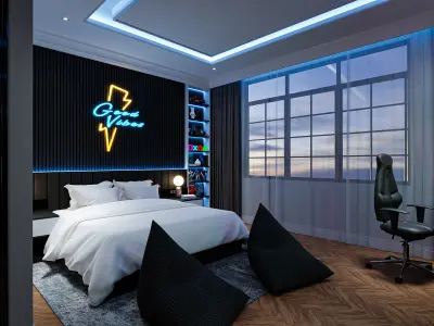 Bedroom Boys Gaming Blender - Fbx - Obj 3D model