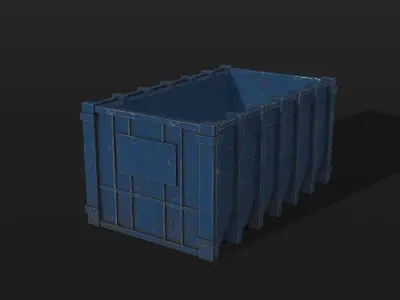 Blue Container Low-poly 3D model