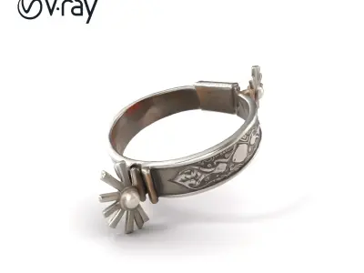 Intricate Engraved Cowboy Spurs model pack Low-poly 3D model