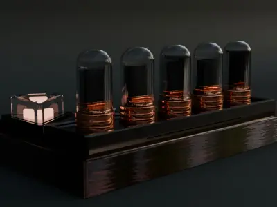 Animated Nixie Tube 3D model