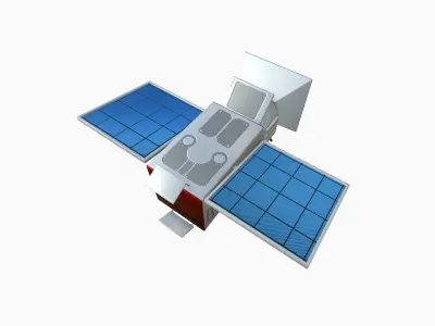 Satellite E09 USA - SciFi Space Design Low-poly 3D model