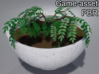 Street plant Low-poly 3D model