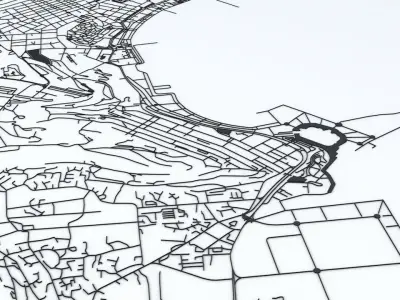 Baku Road Network and Streets 3D model