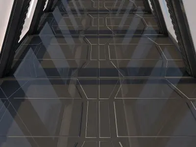 Sci Fi Tunnel Low-poly 3D model 10