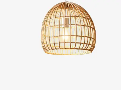 Wicker Pendant Lamp model pack with detailed textures Low-poly 3D model