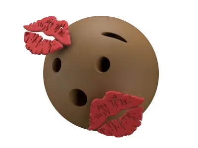 Hushed Face With Kiss Mark v1 003 Low-poly 3D model