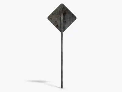 Damaged Tunnel Sign Low-poly 3D model