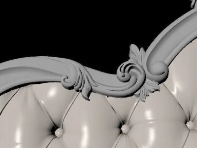 bed headboard 3D model 12