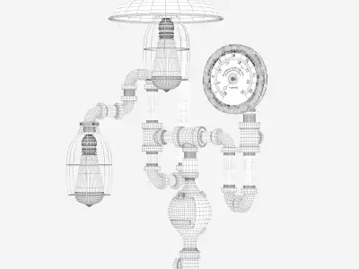 Antique Steam Gauge Lamp by Machineagelamps 3D model