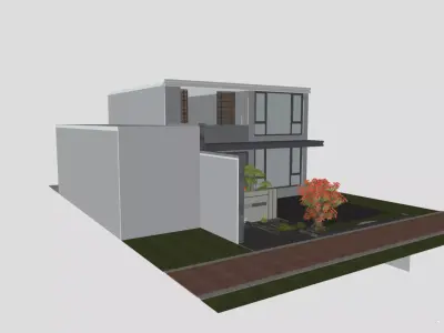 High Precision Villa Courtyard Entrance Bundle Building Scenic 3D model