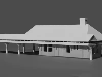 Historic Croton North Train Station Low Poly Railway Building  3D print model
