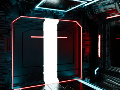 sci-fi spaceship hall Low-poly 3D model