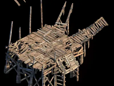 Surface-Yellow River Dam-Horizontal Surface 01 3D model