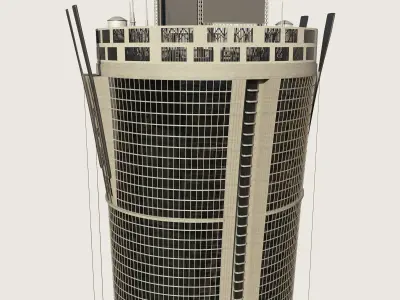 Building Skyscraper City Town Downtown Street Futuristic Utopia Low-poly 3D model