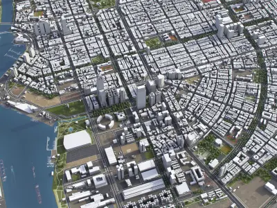 Kaohsiung - 3D City Model Low-poly 3D model