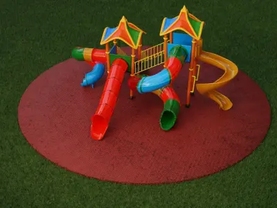 Clean childrens playground 3D model