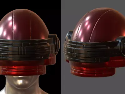 Gas mask helmet 3d model pbr scifi Low-poly  Low-poly 3D model