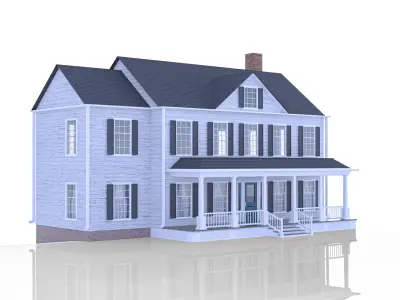 Farm House Southern Style with Porch 3D model
