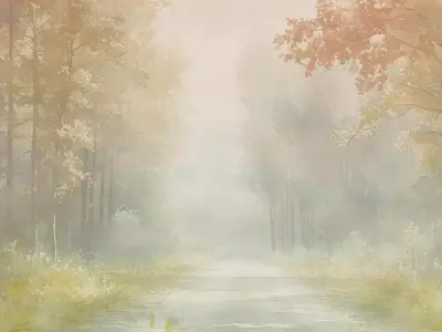 Misty Watercolor Forest Path  Texture